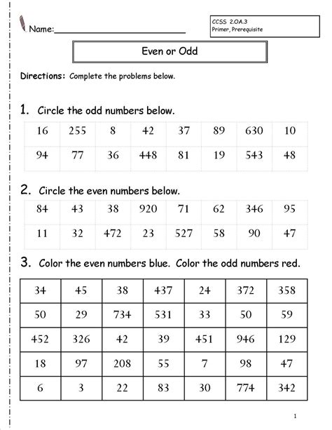 Odd and Even Worksheets for Kids | Activity Shelter