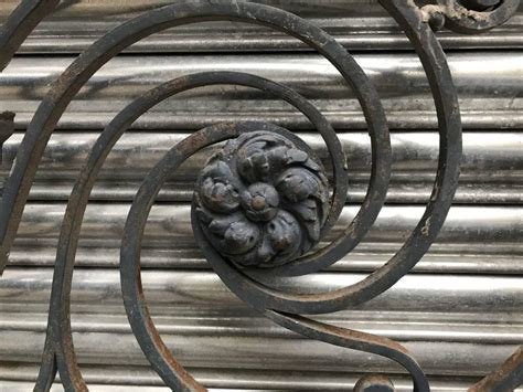 Arts and Crafts Style Decorative Cast Iron Angular Fence or Staircase Bannister For Sale at ...