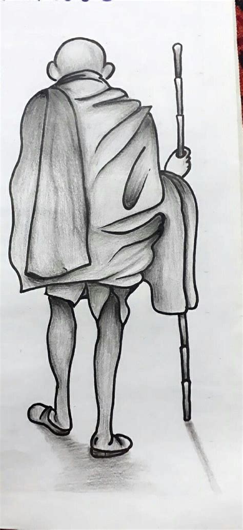 Pencil Sketch Of Mahatma Gandhi at PaintingValley.com | Explore collection of Pencil Sketch Of ...