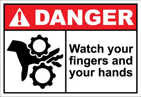 Danger Sign watch your fingers and your hands - SafetyKore.com