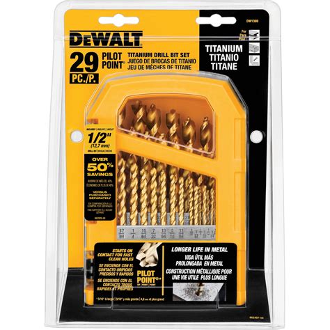 DeWalt 29 Piece Pilot Point Industrial Cobalt Drill Bit Set, DWA1269 ...