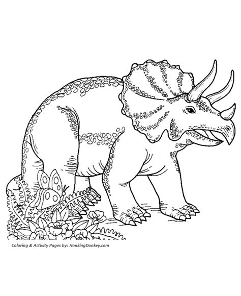 Gambar Dinosaur Coloring Page Sheet Printable Triceratops Pages ...