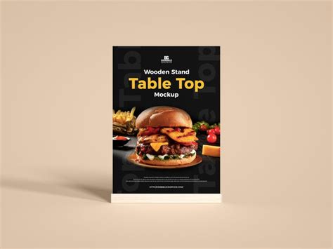 Free Wooden Stand Table Top Mockup — Free Mockup World