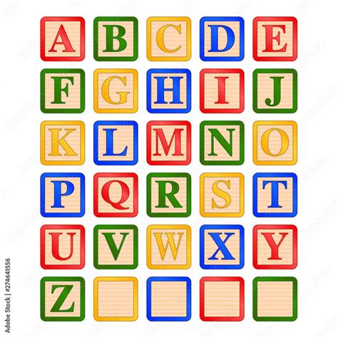 uppercase letters children's wooden alphabet blocks vector graphic icon ...