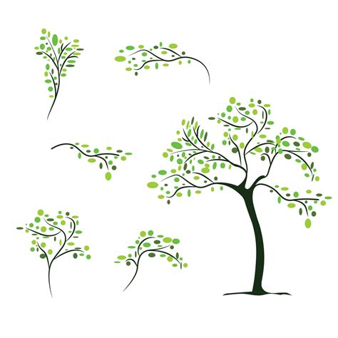 A set of tree branch vector 18838809 Vector Art at Vecteezy