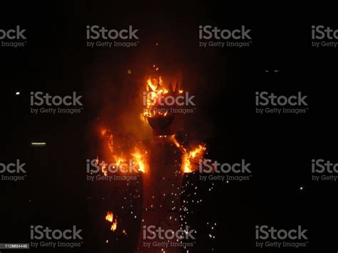 Dussehra Festival Celebration In India With Burning Effigy Of Ravana Stock Photo - Download ...