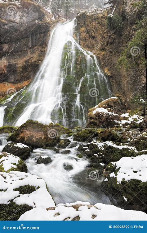 Gollinger Waterfalls at Wintertime, Austria Stock Image - Image of europe, land: 50098899