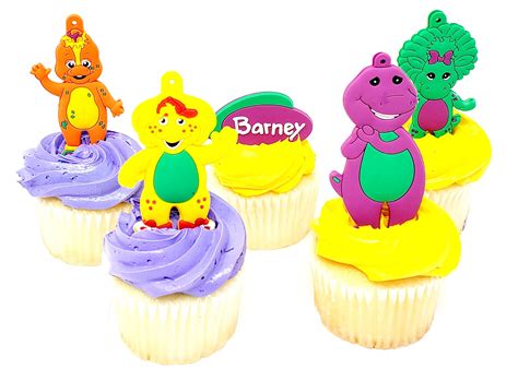 Buy Barney Cake Cupcake Topper Set Featuring Barney BJ, Baby Bop and Riff and More Online at ...