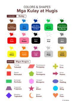 Tagalog Colors Tagalog SHAPES | Tagalog English vocabulary colours shapes