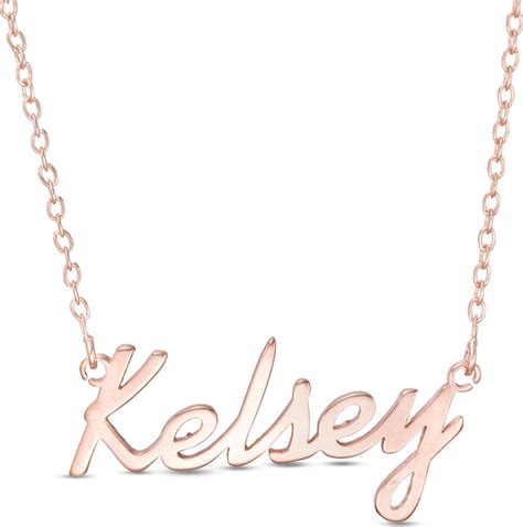 Zales Script Name Necklace in Sterling Silver with 10K Rose Gold Plate (1 Line) - ShopStyle