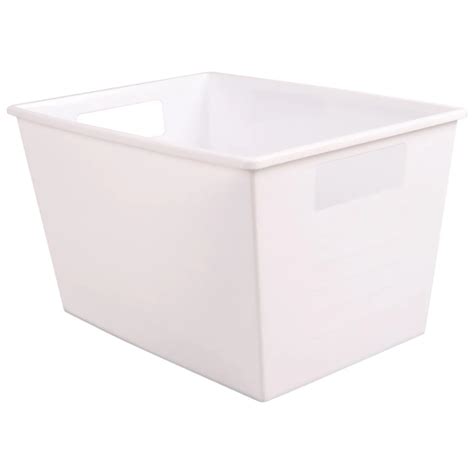 Plastic Storage Box Rectanguar with Handles- White - Handy Housewife