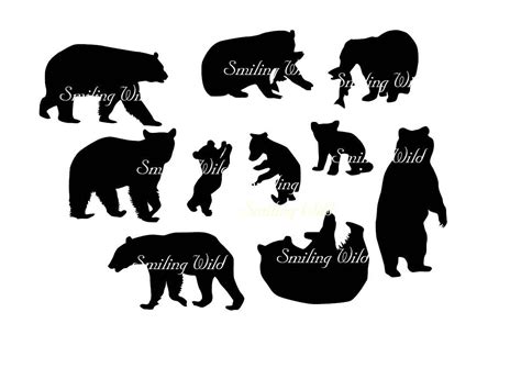 Bear Svg Silhouette American Black Bear Clipart Forest Animal | Etsy