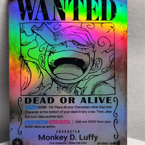 Gear 5 Luffy Wanted Poster - Etsy