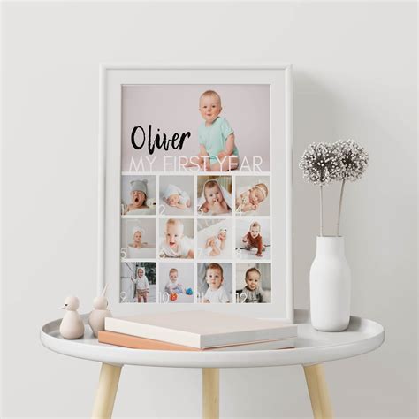 Editable First Year Photo Collage 12 Months Photo Print - Etsy