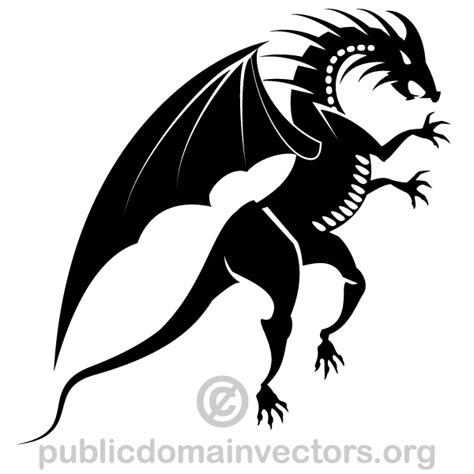 Dragon Silhouette Clip Art Image Vector for Free Download | FreeImages