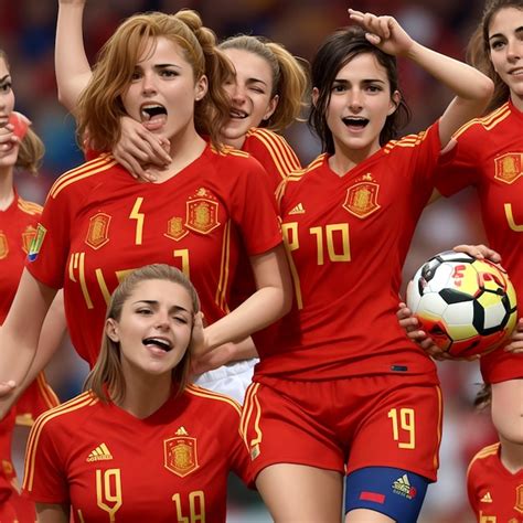 Premium AI Image | Spain's women's national football team victory AI generation