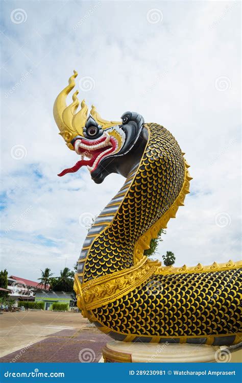 Naga statue in the temple stock image. Image of asia - 289230981