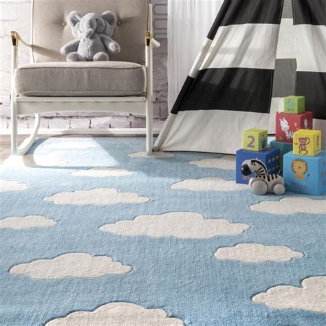 Sachiko 5 X 8 (ft) Blue Abstract Kids Area Rug in the Rugs department ...