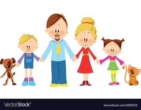 Family holding hands Royalty Free Vector Image