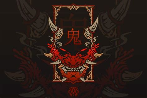 Oni Ghost Japanese Style Frame Graphic by krizvector · Creative Fabrica