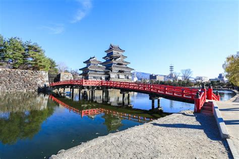 Matsumoto Castle Against on Blue Sky Background in Winter ,One of ...