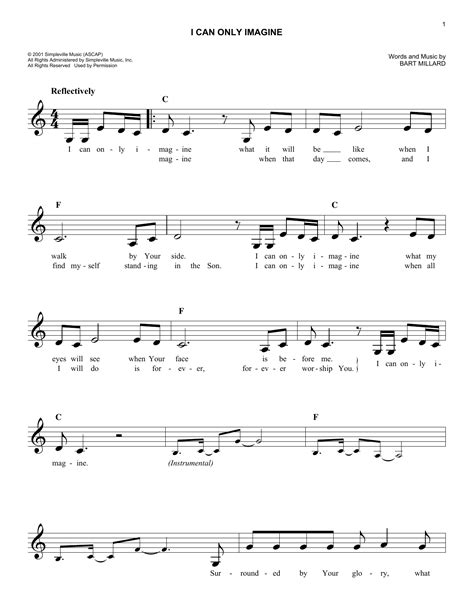 I Can Only Imagine | Sheet Music Direct