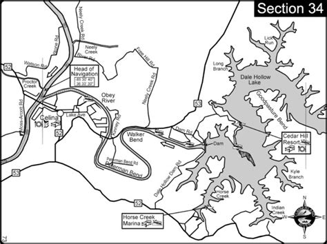 Celina TN Dale Hollow Lake-Cumberland River Map - celina tn • mappery