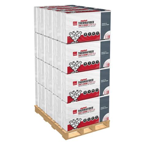 Owens Corning 23 in. x 47 in. R13 Thermafiber Fire and Sound Guard Plus Mineral Wool Insulation ...