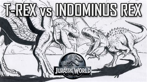 T Rex Vs Indominus Rex Drawing