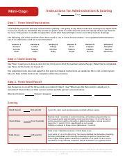 Mini-Cog©: Instructions for Administration & Scoring for | Course Hero