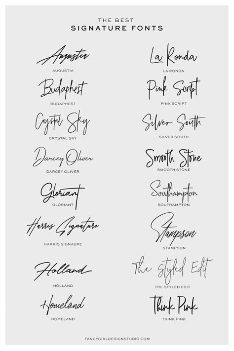 The Best Signature Fonts | Fancy Girl Designs