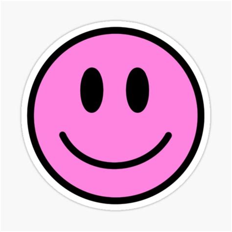 "Pink Smiley Face" Sticker for Sale by emilyvanhouten- | Redbubble