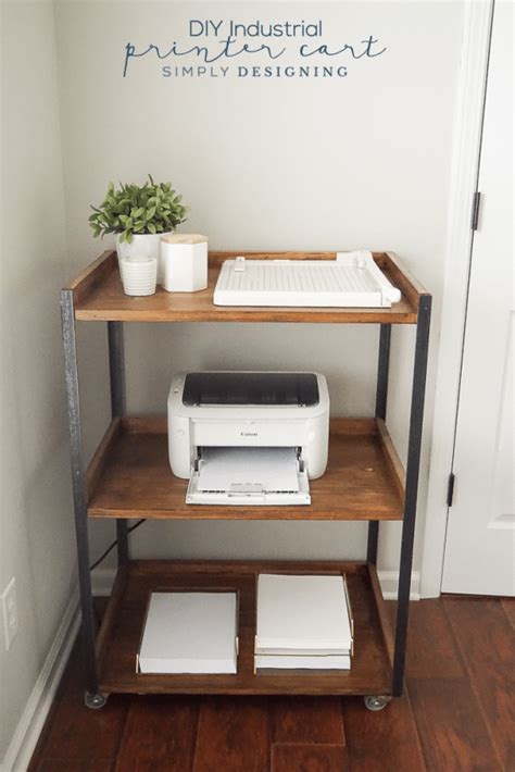 DIY Printer Table with an Industrial Style to Give Your Office More Storage