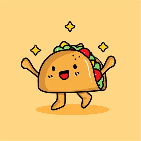 Premium Vector | Cute cartoon happy taco