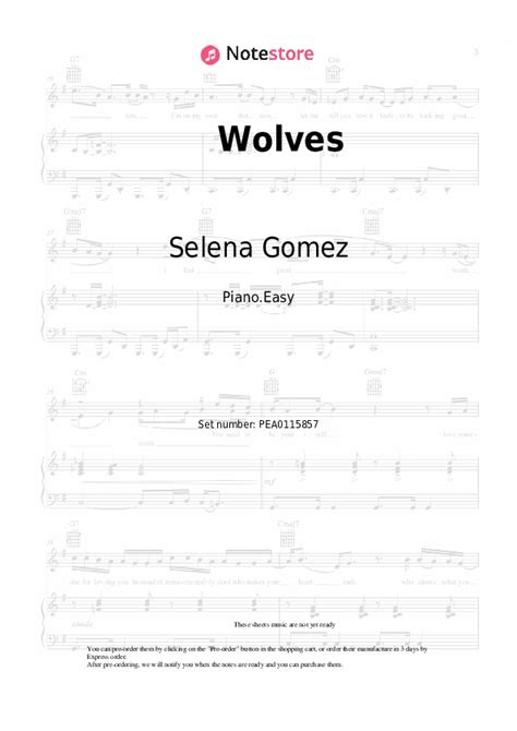 Wolves piano sheet music easy Selena Gomez, Marshmello in Note-Store ...