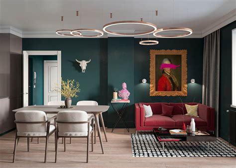 Dark Green And Handsome Home Interiors