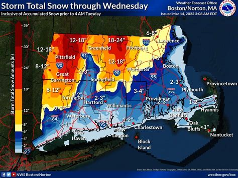 7 Massachusetts snow maps for the high impact, long duration nor'easter