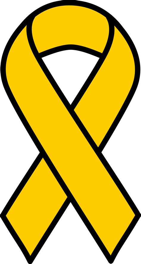 Clipart - Gold Childhood Cancer Ribbon