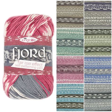 FJORD DK Knitting Yarn by King Cole * Mock Fair Isle Effect Yarn * 100g Ball * 14 Colours ...