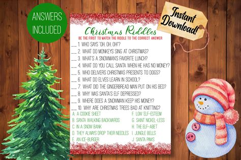 Christmas Riddle Game, Printable, Christmas Game, Kids Game, Christmas Activity - Etsy