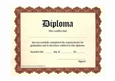 Free Printable High School Diploma Templates Of 10 Best Of Blank Graduation Certificate Blank ...