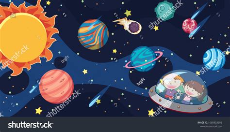 Kids Ufo Milky Way Illustration Stock Vector (Royalty Free) 1065933692 ...