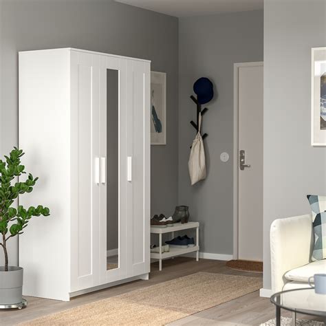 BRIMNES wardrobe with 3 doors, white, 117x190 cm - IKEA