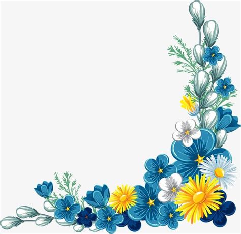 flower,blue,flower,blue clipart | Clip art borders, Flower border ...