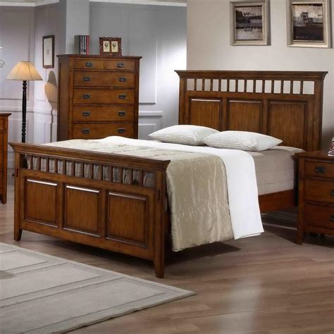 Elements International Trudy 373900Q Queen Mission Style Panel Bed ...