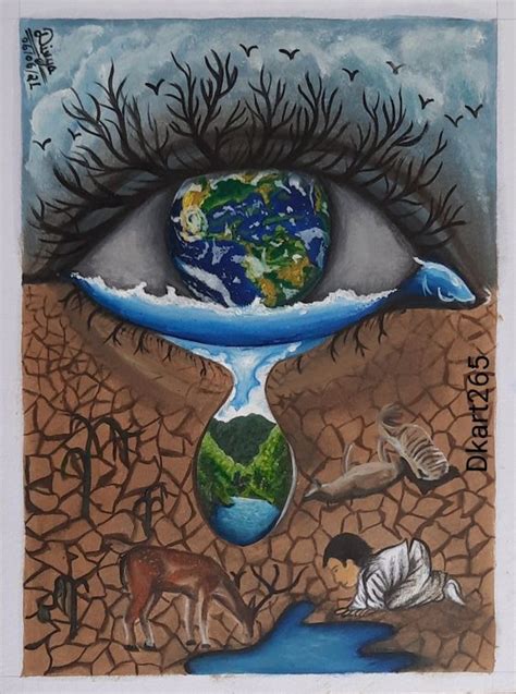 Water Conservation poster /पर्यावरण बचाओ चित्र /Save Environment ...