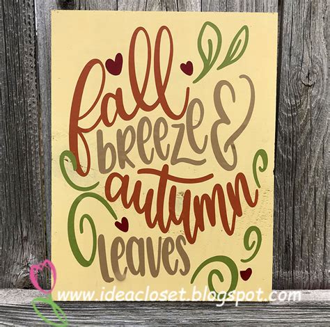 Fall Sign with Cricut and Free SVG Files. | Idea Closet