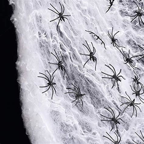 1000sqft Fake Spider Web Halloween Decorations (60 Extra Spiders) Indoor Outdoor | eBay