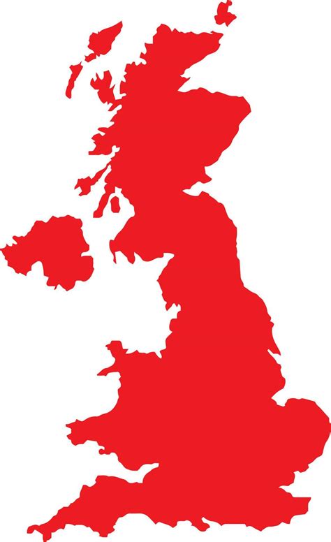 Red colored United Kingdom outline map. Political uk map. Vector ...