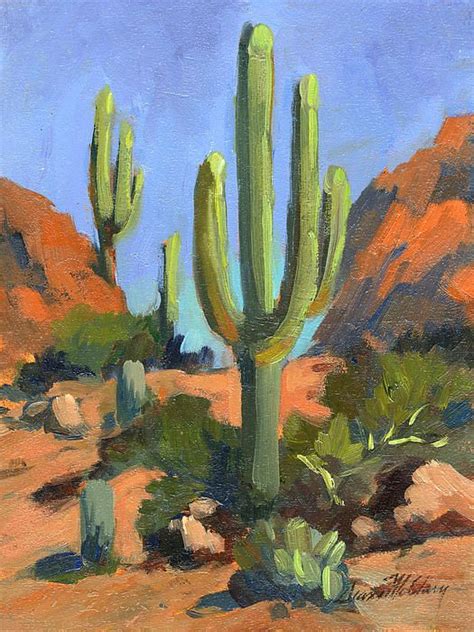 Desert Morning Saguaro by Diane McClary | Desert art, Desert painting ...